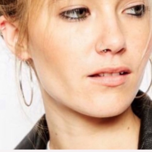 New! Silver Plated Hoop Earrings - Picture 2 of 16